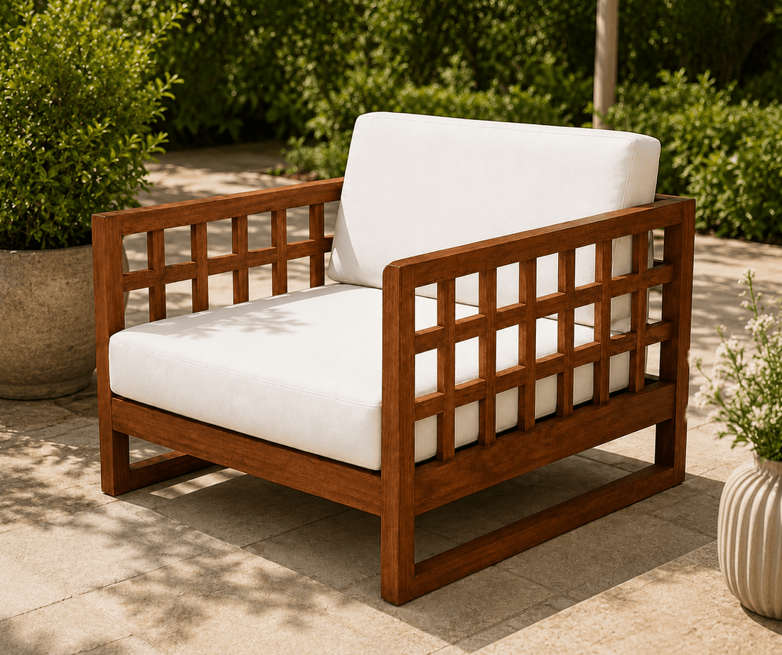 Morocco Solid Wood Outdoor Lounge Chair – 1 Seater Sofa