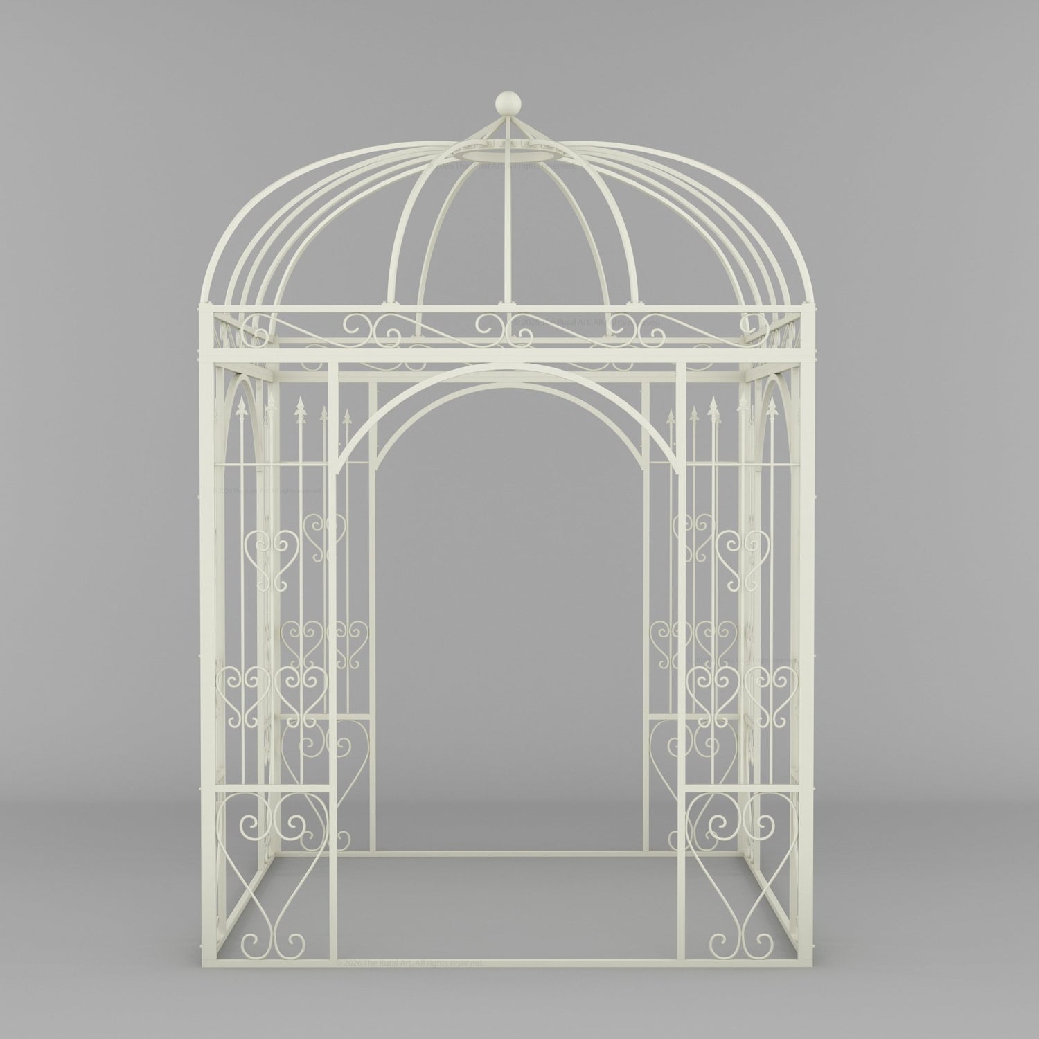 Ojai Ornate Wrought Iron Garden Gazebo with Domed Roof