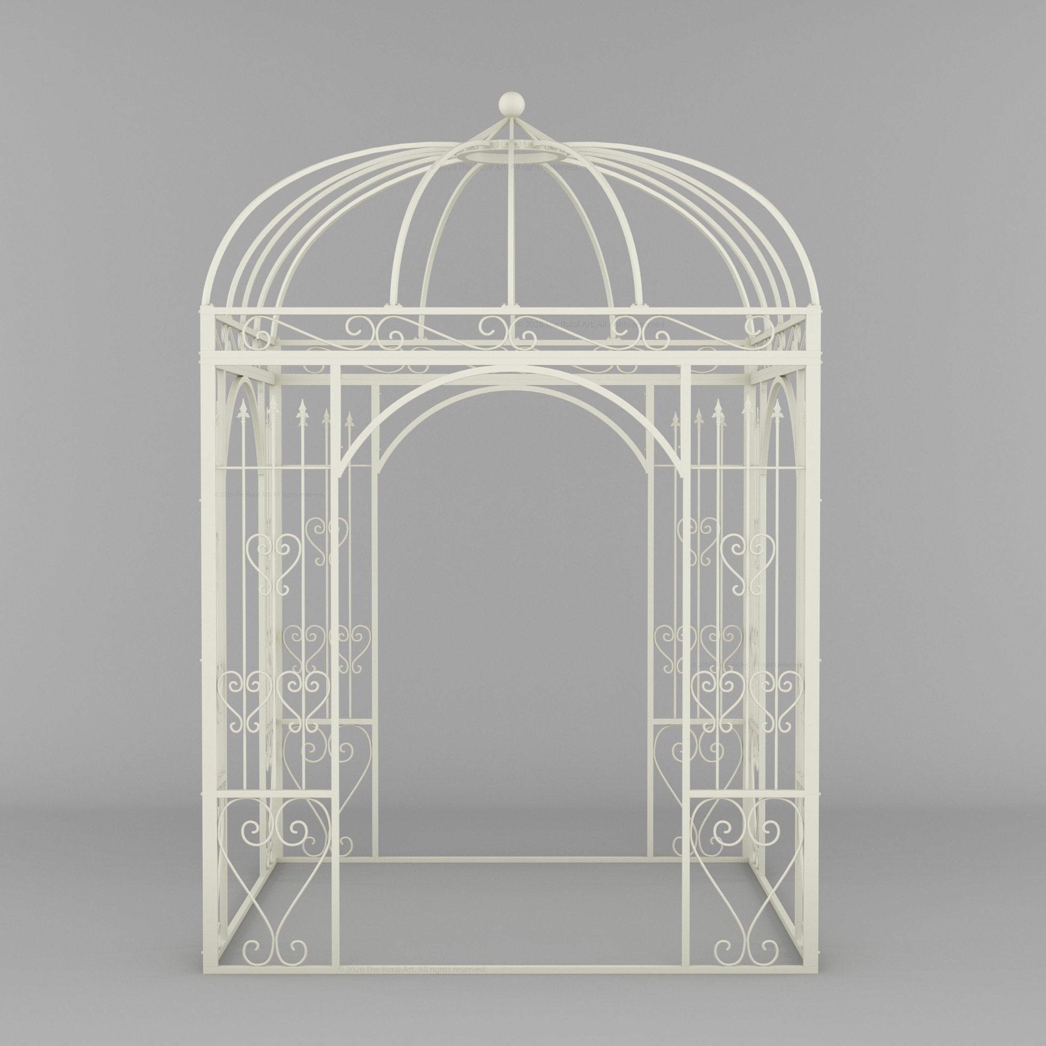 Ojai Ornate Wrought Iron Garden Gazebo with Domed Roof
