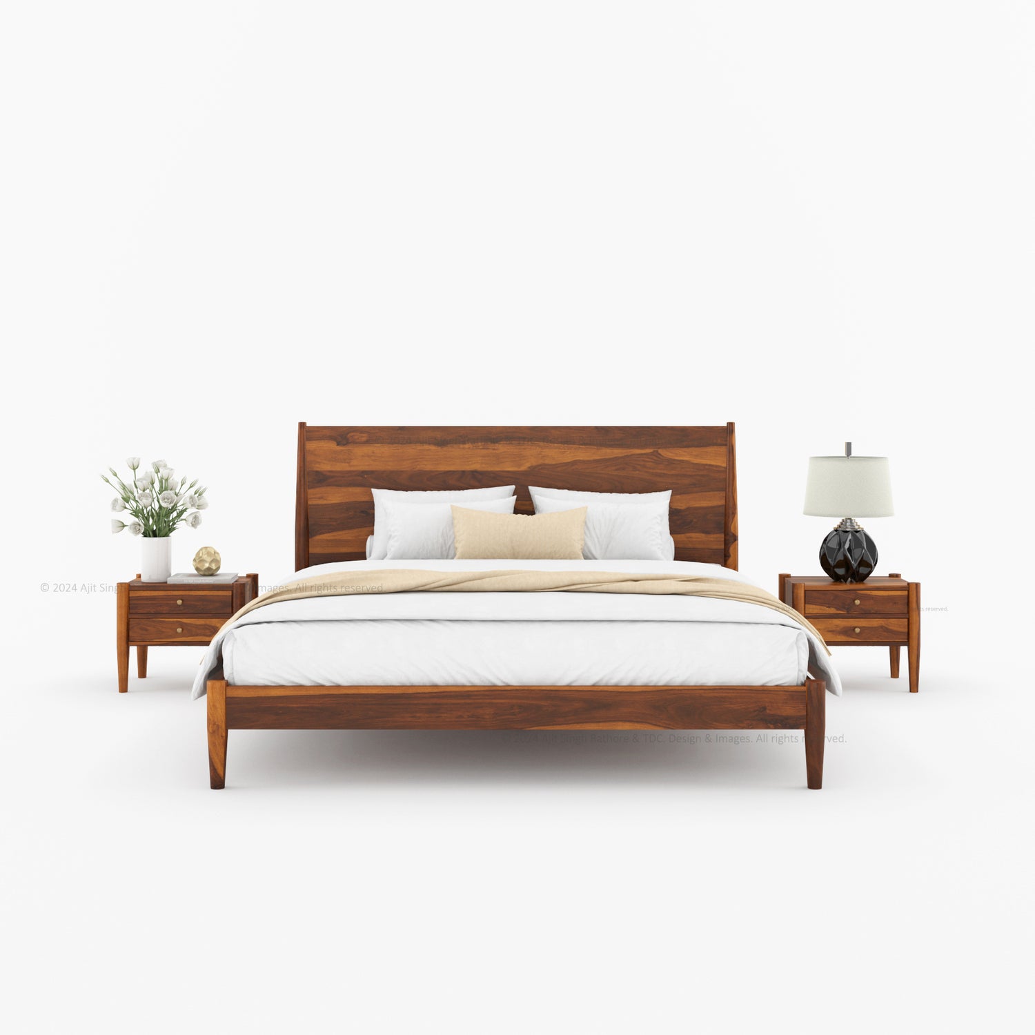 Searcy Solid Wood Platform Bed with Headboard &amp; Slats