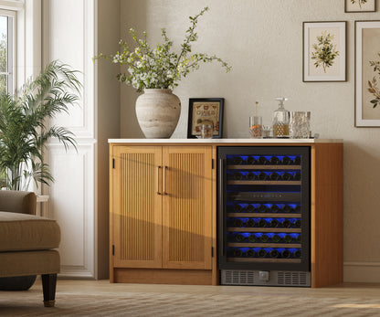 Fresno Modern Solid Wood Wine Bar Cabinet with Fridge Cutout