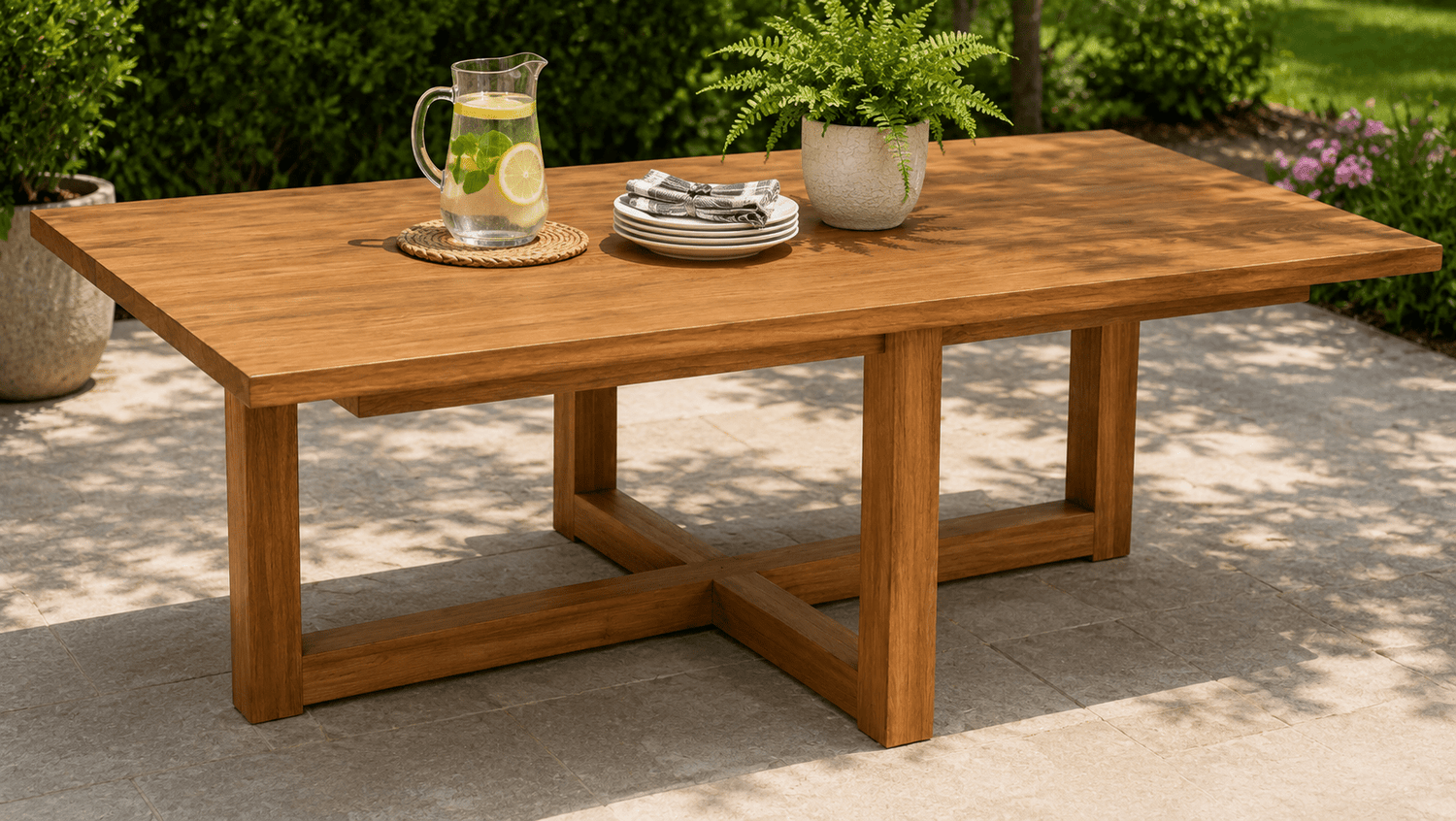 Decatur Solid Teak Wood Rectangular Coffee Table