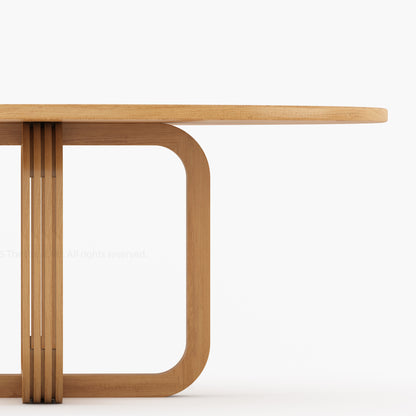 Marysville Pedestal Dining Table with Sculptural Curved-Leg Base