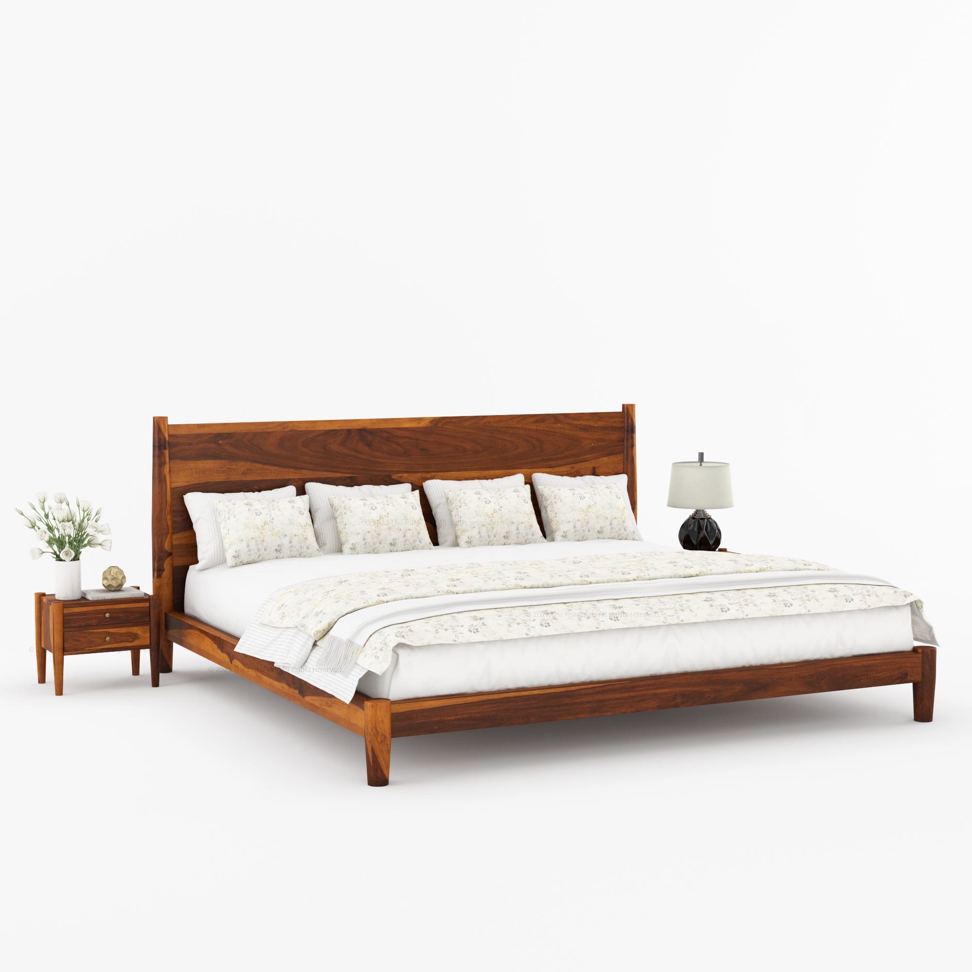 Searcy Solid Wood Platform Bed with Headboard &amp; Slats