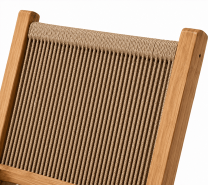 Livermore Solid Teak Wood Folding Rope Lounge Chair