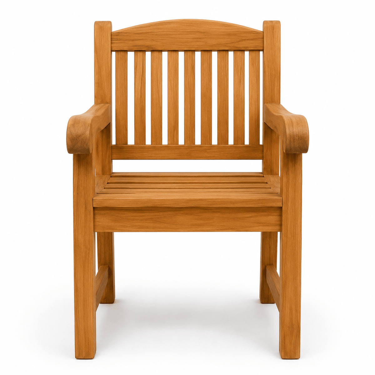 Walpi Solid Teak Wood Slatted Armchair | Indoor &amp; Outdoor Dining Chair