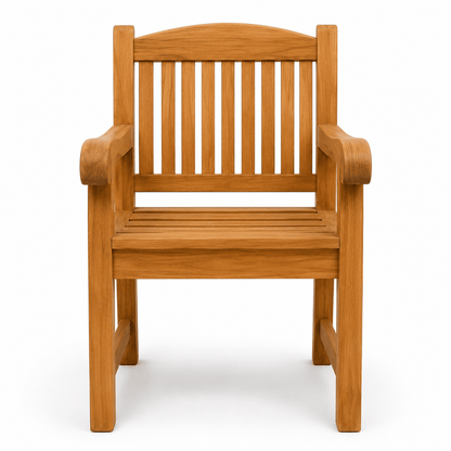 Walpi Solid Teak Wood Slatted Armchair | Indoor &amp; Outdoor Dining Chair