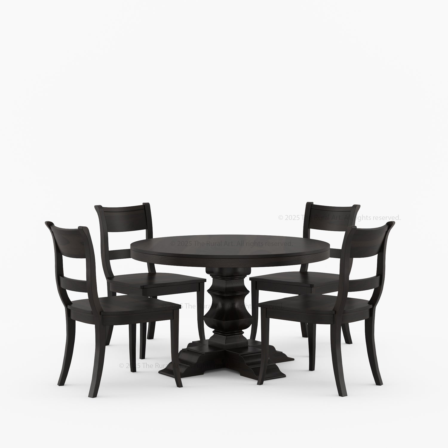 Benton Round Pedestal Dining Table Made of Solid Indian Rosewood