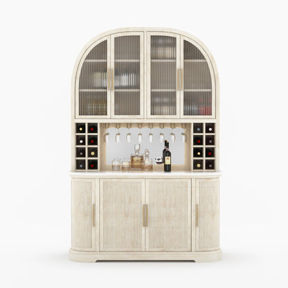Tuscany Arched Wine Bar Cabinet with Makrana Marble