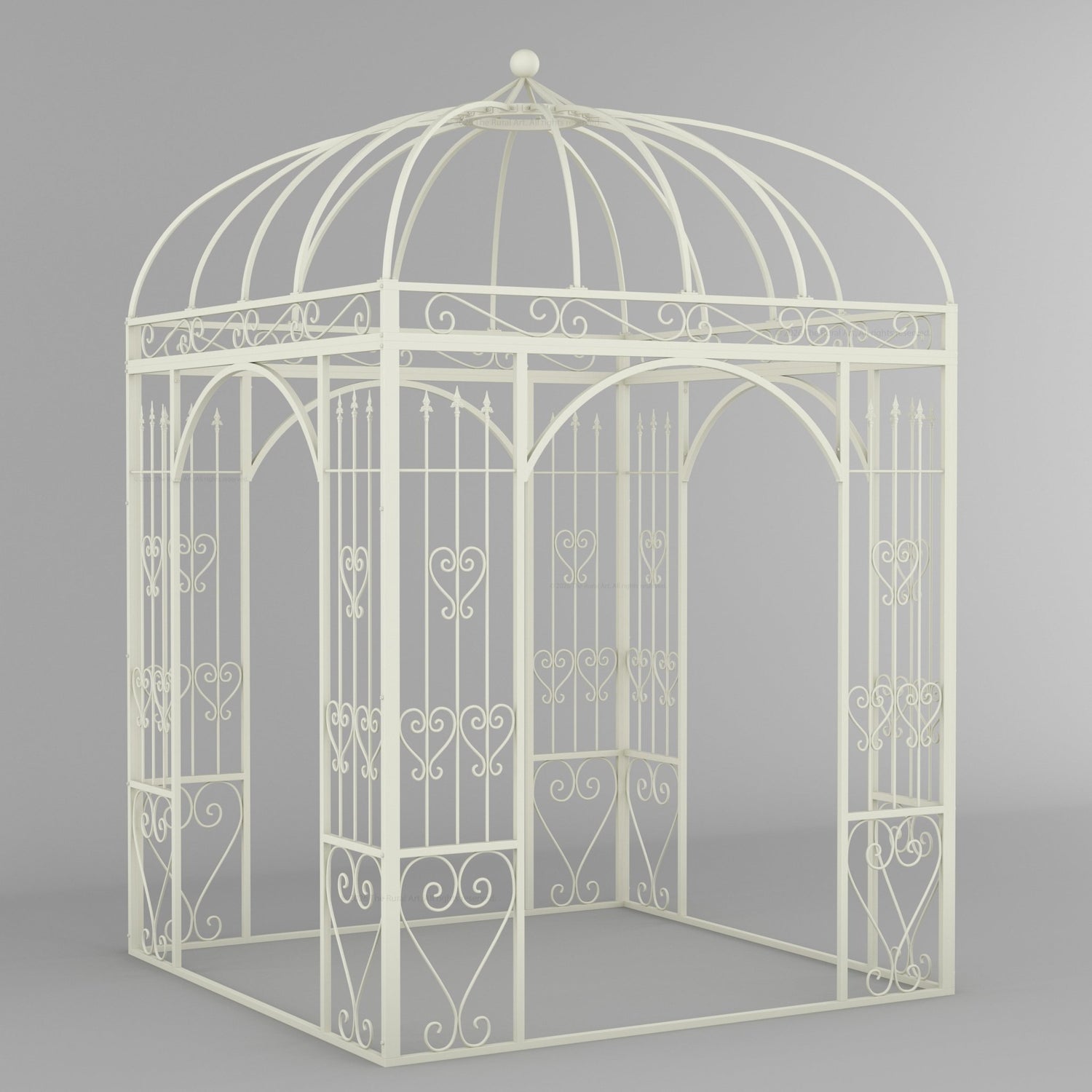 Ojai Ornate Wrought Iron Garden Gazebo with Domed Roof