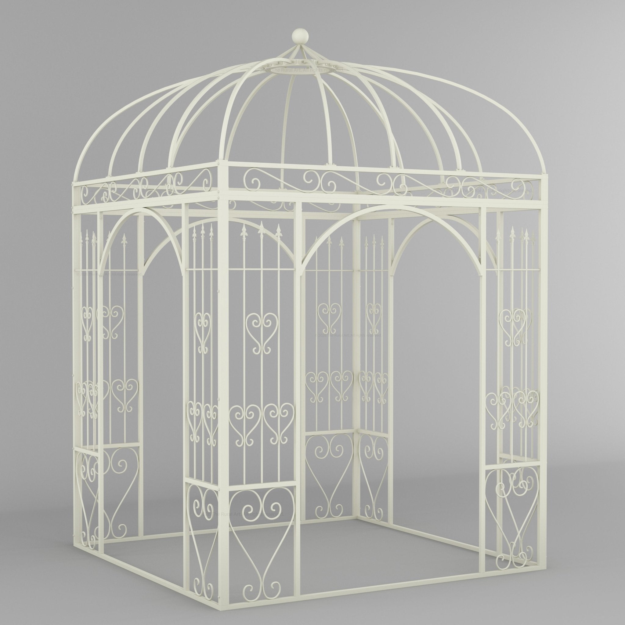 Ojai Ornate Wrought Iron Garden Gazebo with Domed Roof