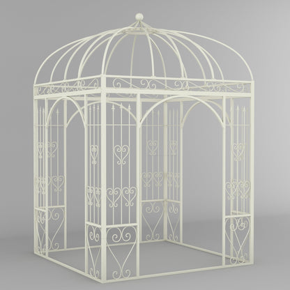 Ojai Ornate Wrought Iron Garden Gazebo with Domed Roof