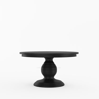 Rome Round Carved Pedestal Dining Table &amp; Ladder-Back Chair Set