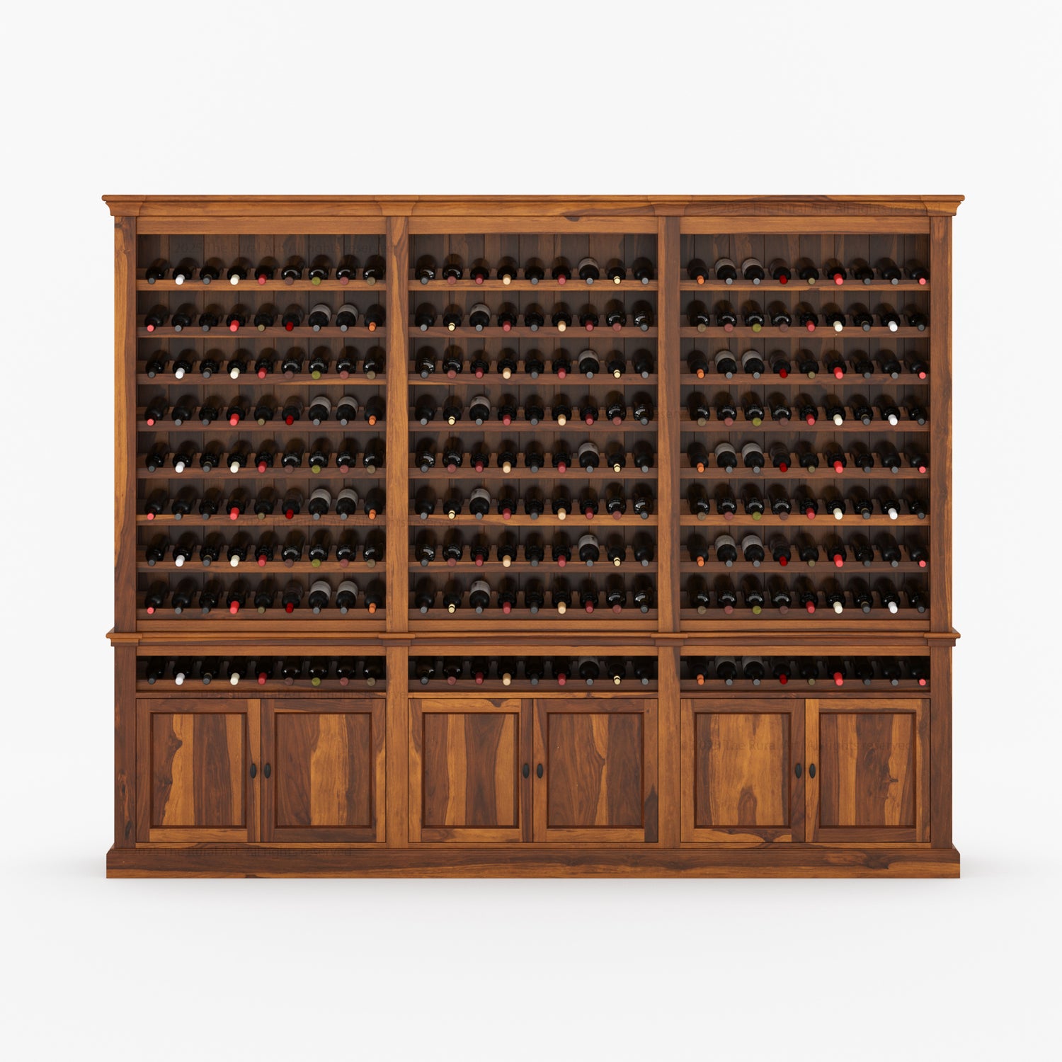 Grand 300 Bottle Wine Cellar Storage Rack Handcrafted In Solid Wood