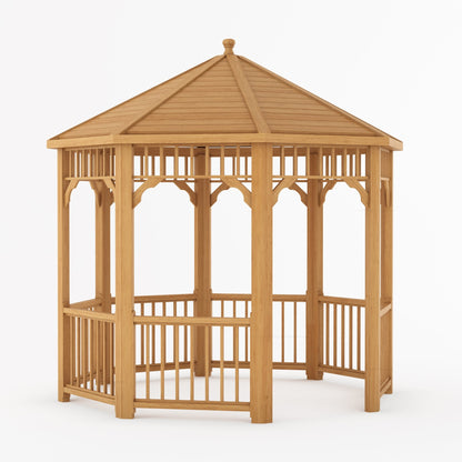 Bellingham 12ft Round Solid Teak Wood Outdoor Garden Gazebo