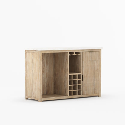 Sonoma Modern Black Bar Cabinet with Mini Fridge Space