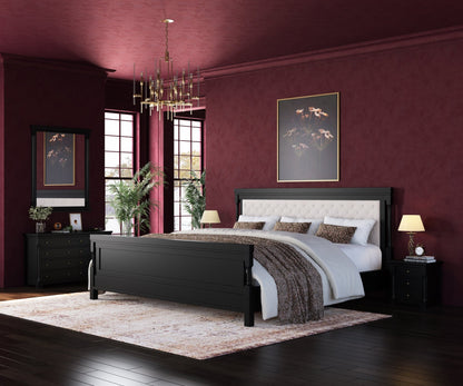 Verona Rustic Solid Wood Tall Headboard Upholstered Bed