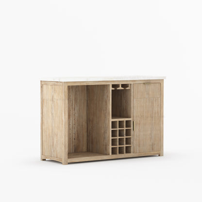 Sonoma Modern Black Bar Cabinet with Mini Fridge Space