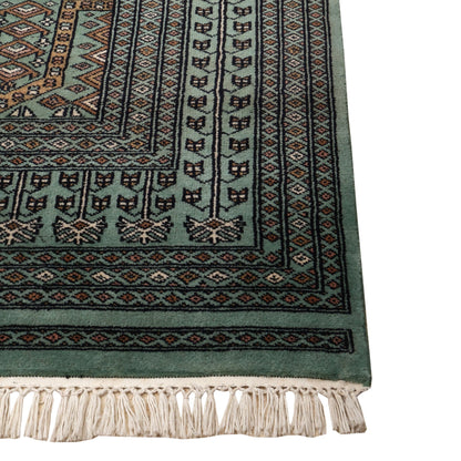 Aspen Hand-Knotted Wool Tribal Rug – Sage Green &amp; Charcoal | Medium Pile Mild Soft Finish
