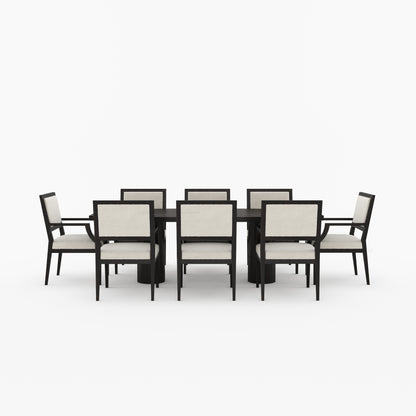 Winslow Sculpted Solid Wood Dining Table with Dual Pedestal Base