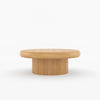 Cranford Teak Wood Round Coffee Table with Drum Base