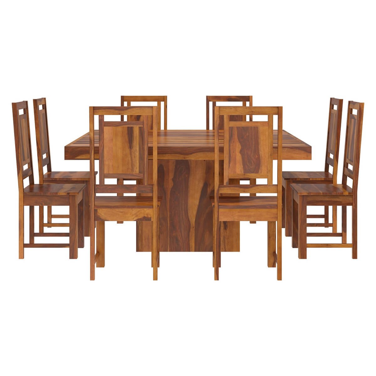Stockholm Solid Wood Square Pedestal Dining Table and Chair Set