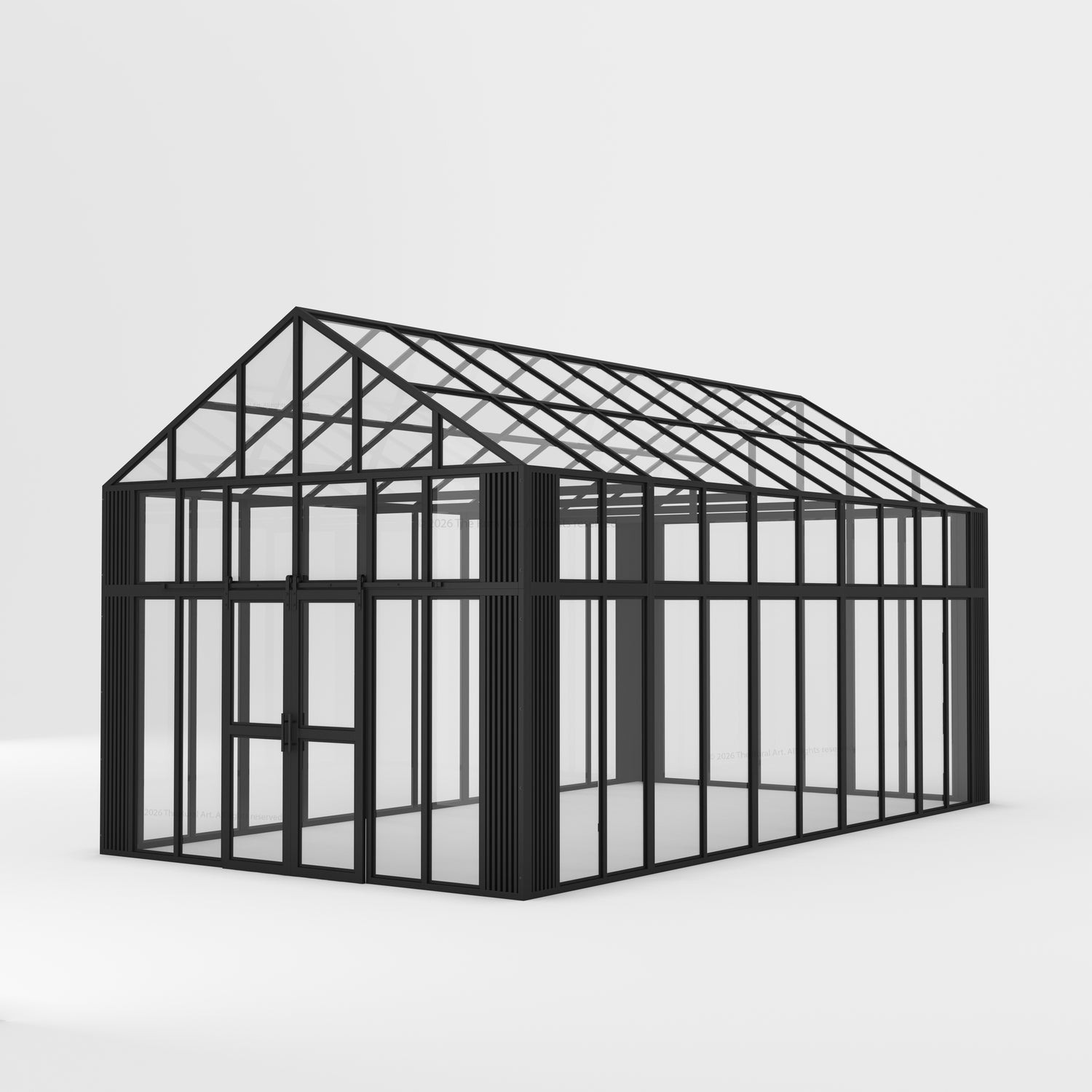 Boulder Estate Black Metal &amp; Glass Greenhouse