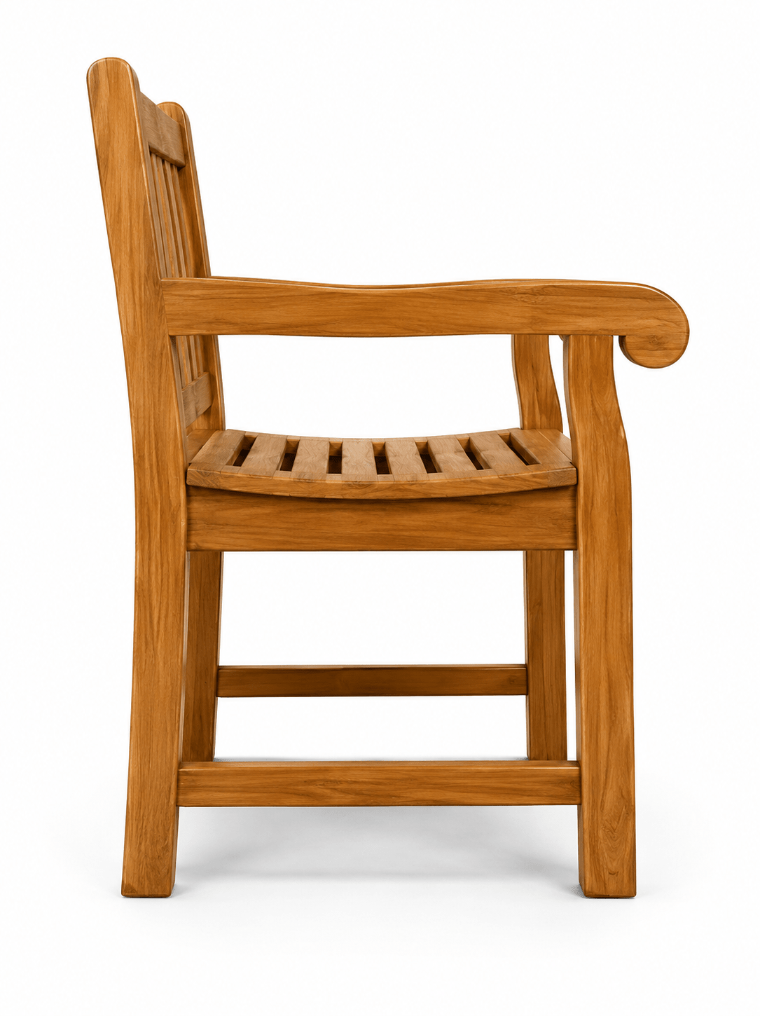 Walpi Solid Teak Wood Slatted Armchair | Indoor &amp; Outdoor Dining Chair
