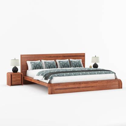 Stockton Solid Wood Curved Platform Bed
