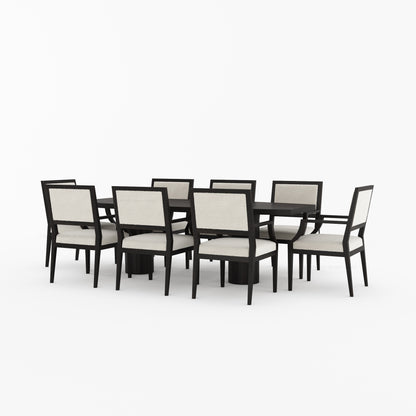 Winslow Sculpted Solid Wood Dining Table with Dual Pedestal Base