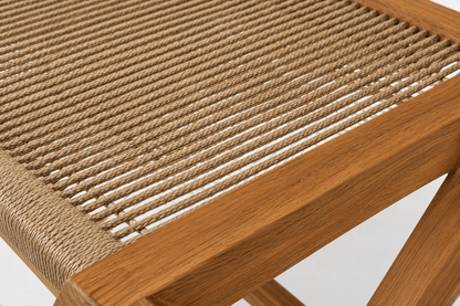 Livermore Solid Teak Wood Folding Rope Lounge Chair