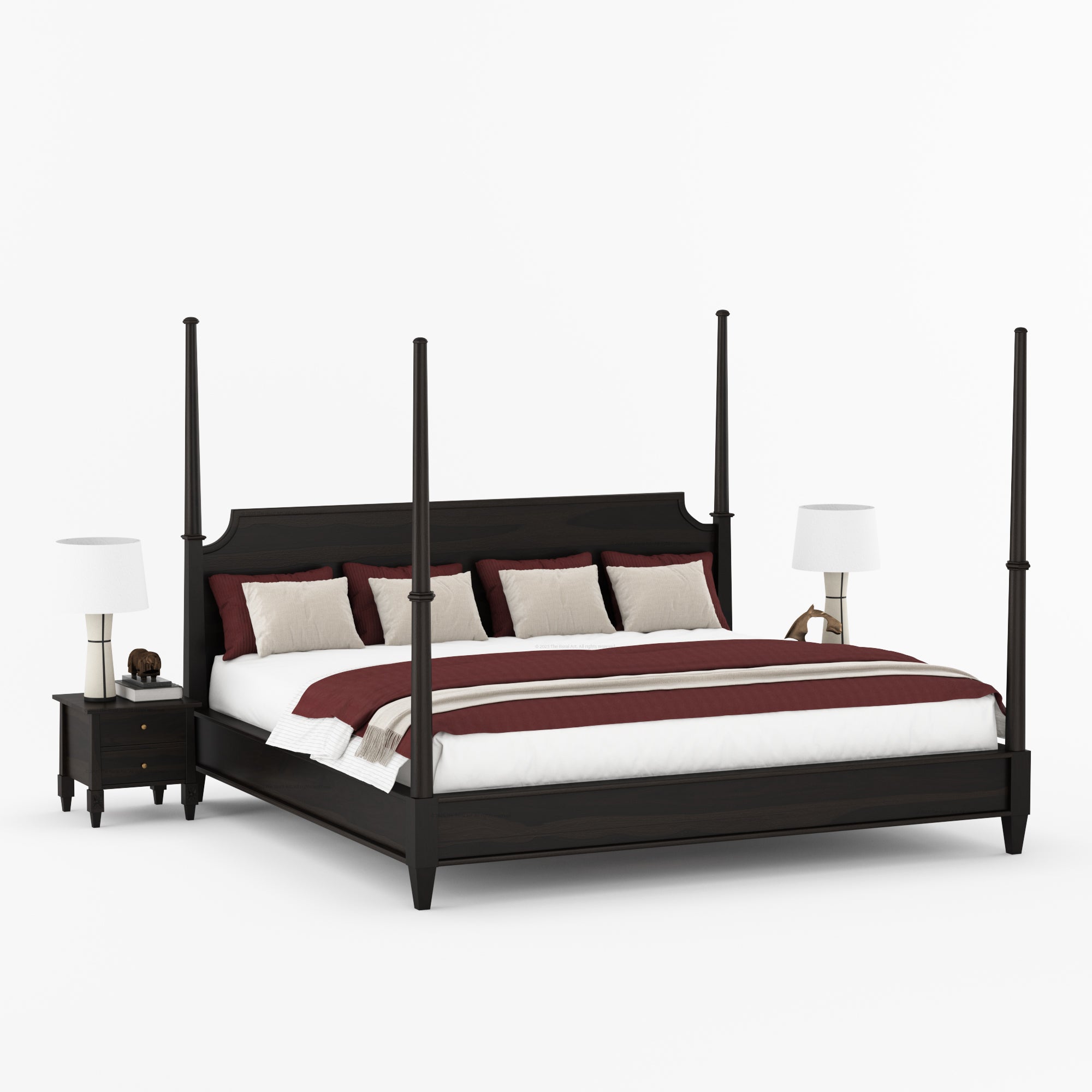 Dothan Heirloom Four-Poster Solid Wood Bed with Sculpted Posts