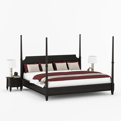 Dothan Heirloom Four-Poster Solid Wood Bed with Sculpted Posts