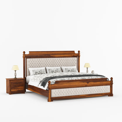 Abilene Solid Wood Platform Bed with Hand Tufted Upholstered Headboard