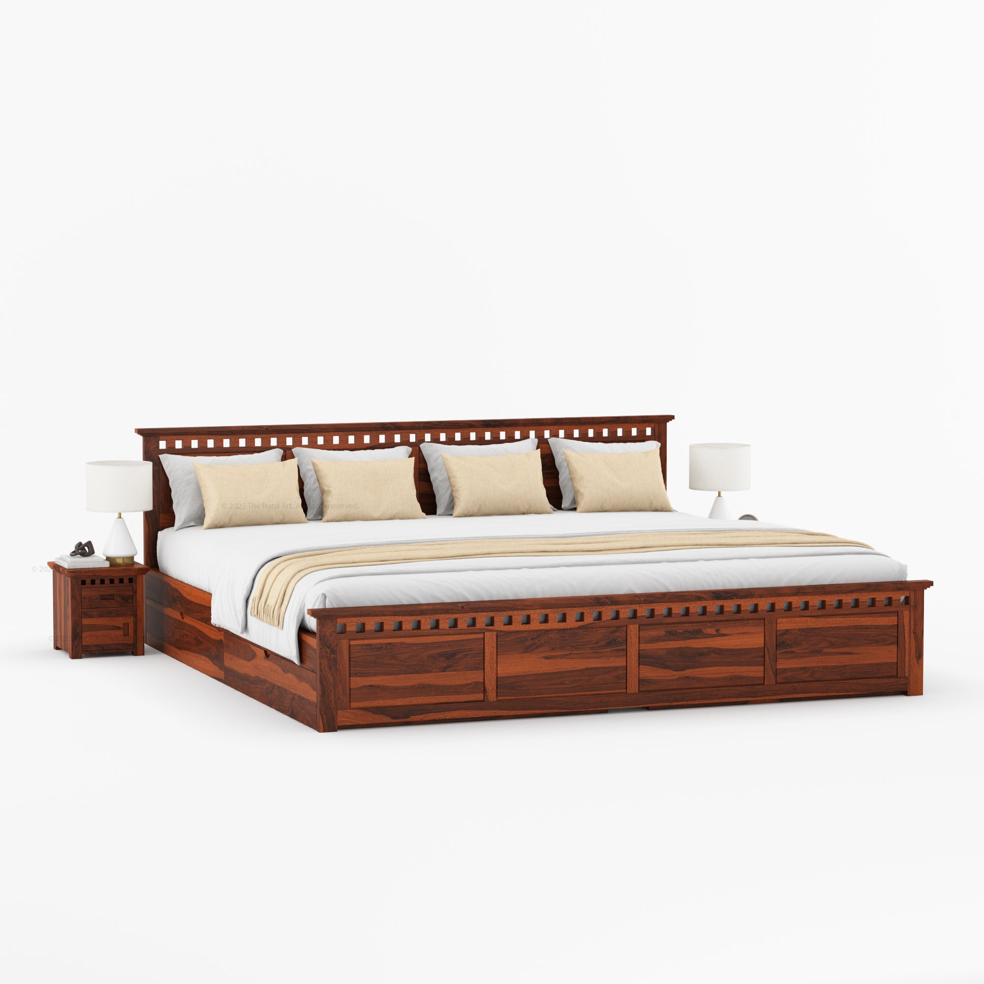 Alameda Solid Wood Storage Platform Bed with Drawers