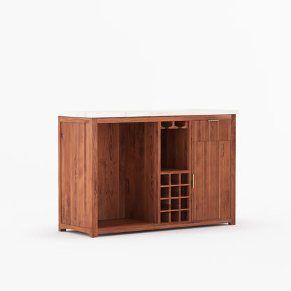Sonoma Modern Black Bar Cabinet with Mini Fridge Space
