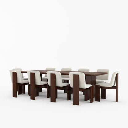 Marion Modern Slab-Leg Dining Table &amp; Boucle Chair Set