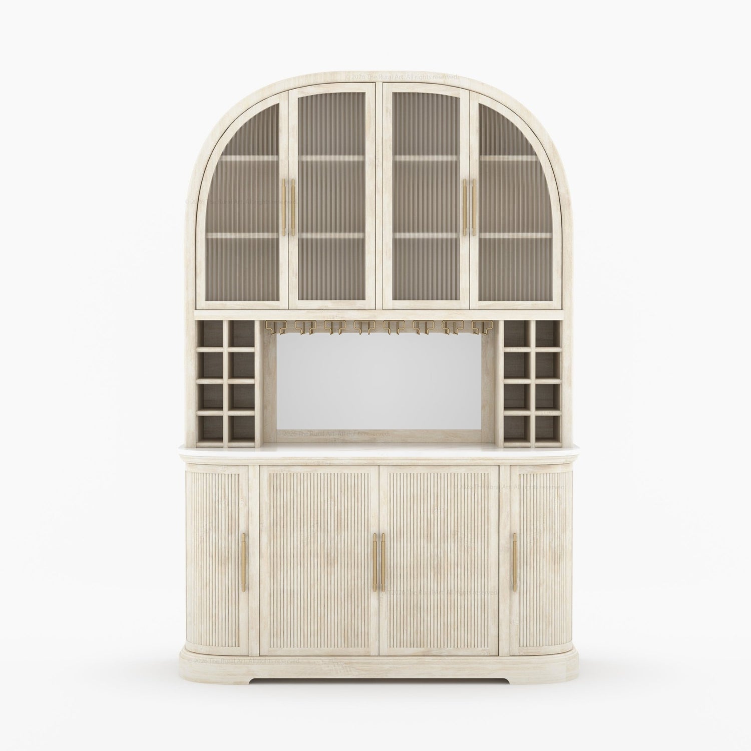 Tuscany Arched Wine Bar Cabinet with Makrana Marble