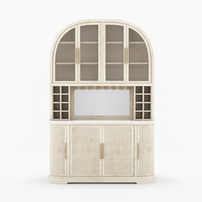 Tuscany Arched Wine Bar Cabinet with Makrana Marble