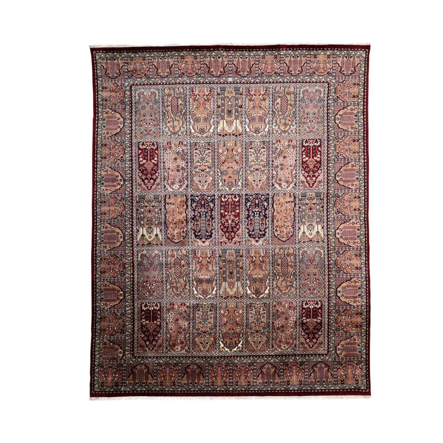 Bozeman Hand-Knotted Wool Oriental Rug – Dusty Rose, Crimson &amp; Ivory
