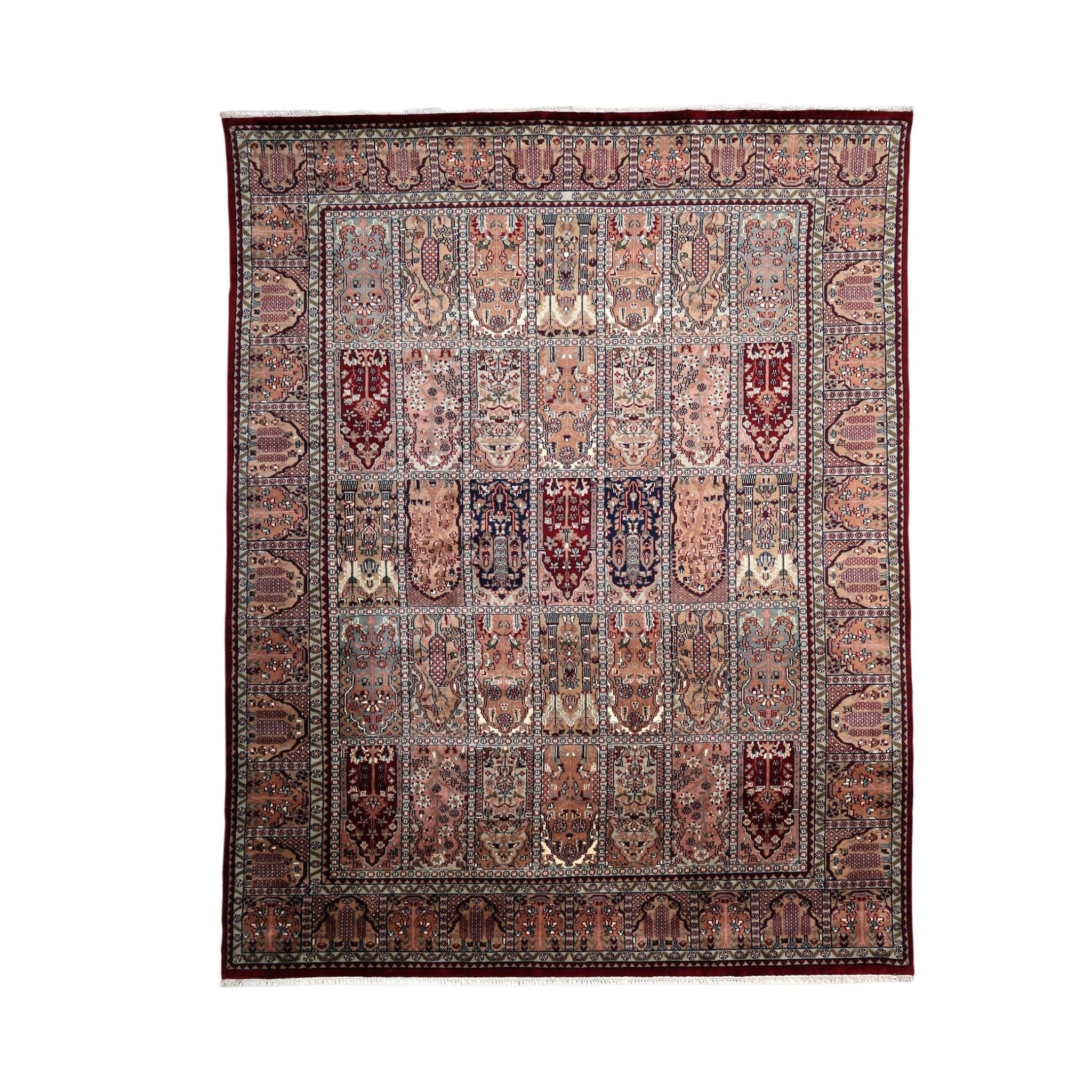 Bozeman Hand-Knotted Wool Oriental Rug – Dusty Rose, Crimson &amp; Ivory