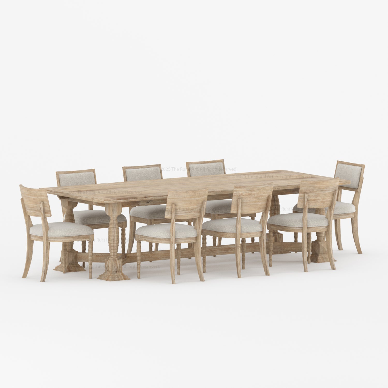 Monterey Solid Wood Dining Table &amp; Upholstered Chair Set