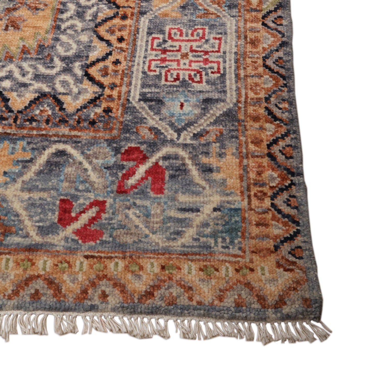 Tuscany Geometric Vintage Oushak Hand-Knotted Wool Rug
