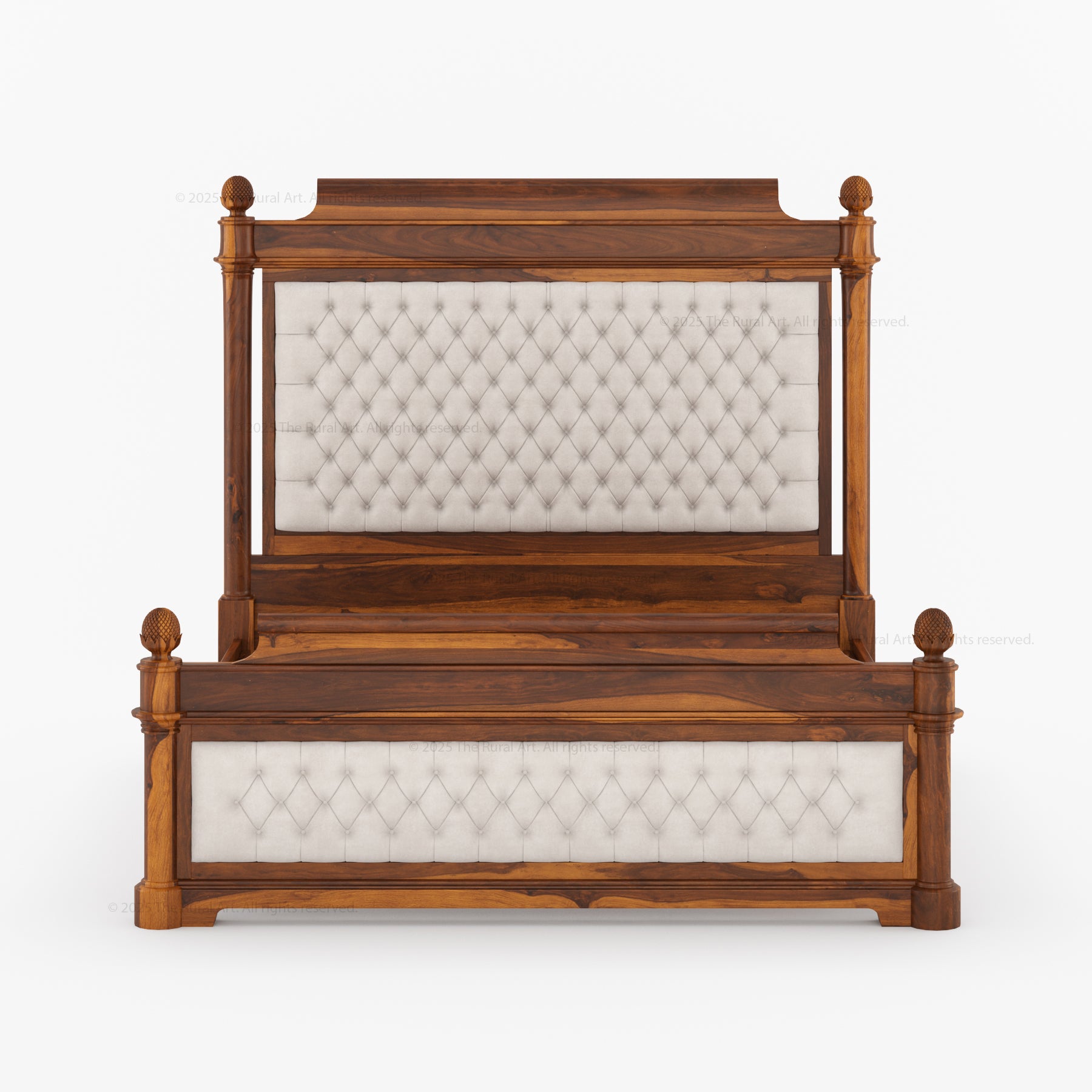 Abilene Solid Wood Platform Bed with Hand Tufted Upholstered Headboard