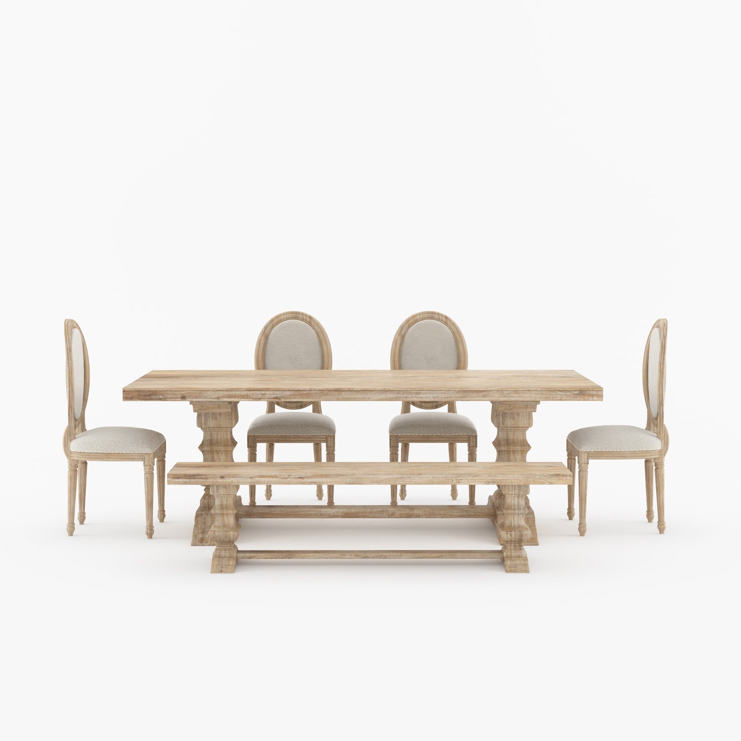 Crossett Solid Wood Dining Table Set with Upholstered Chairs Optional Bench