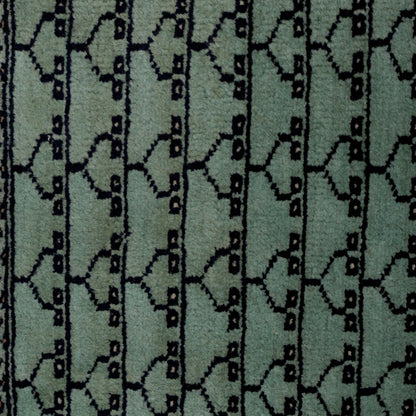 Aspen Hand-Knotted Wool Tribal Rug – Sage Green &amp; Charcoal | Medium Pile Mild Soft Finish
