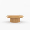 Cranford Teak Wood Round Coffee Table with Drum Base