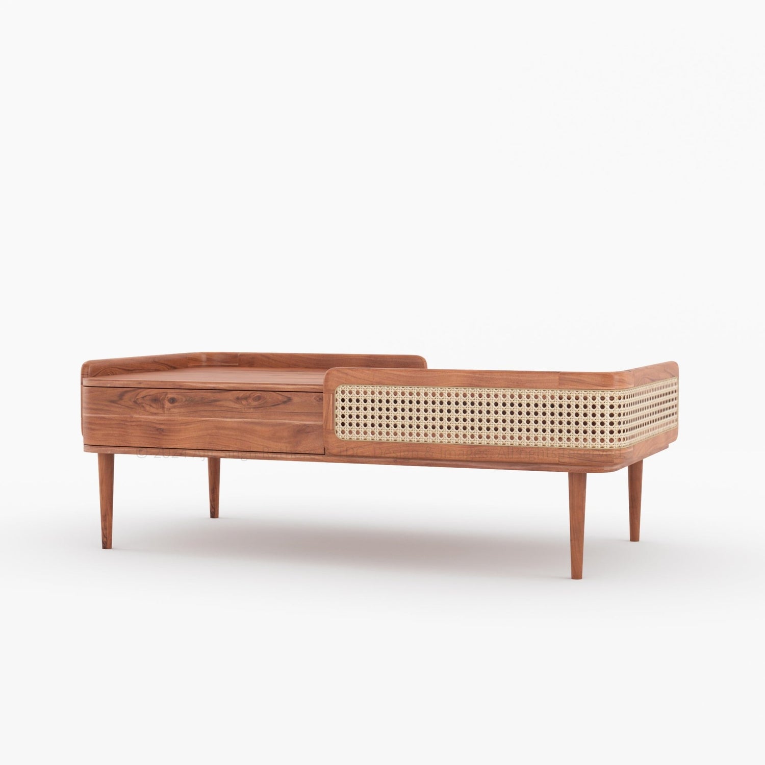 Wayne Rattan-Front Coffee Table with Storage Drawers