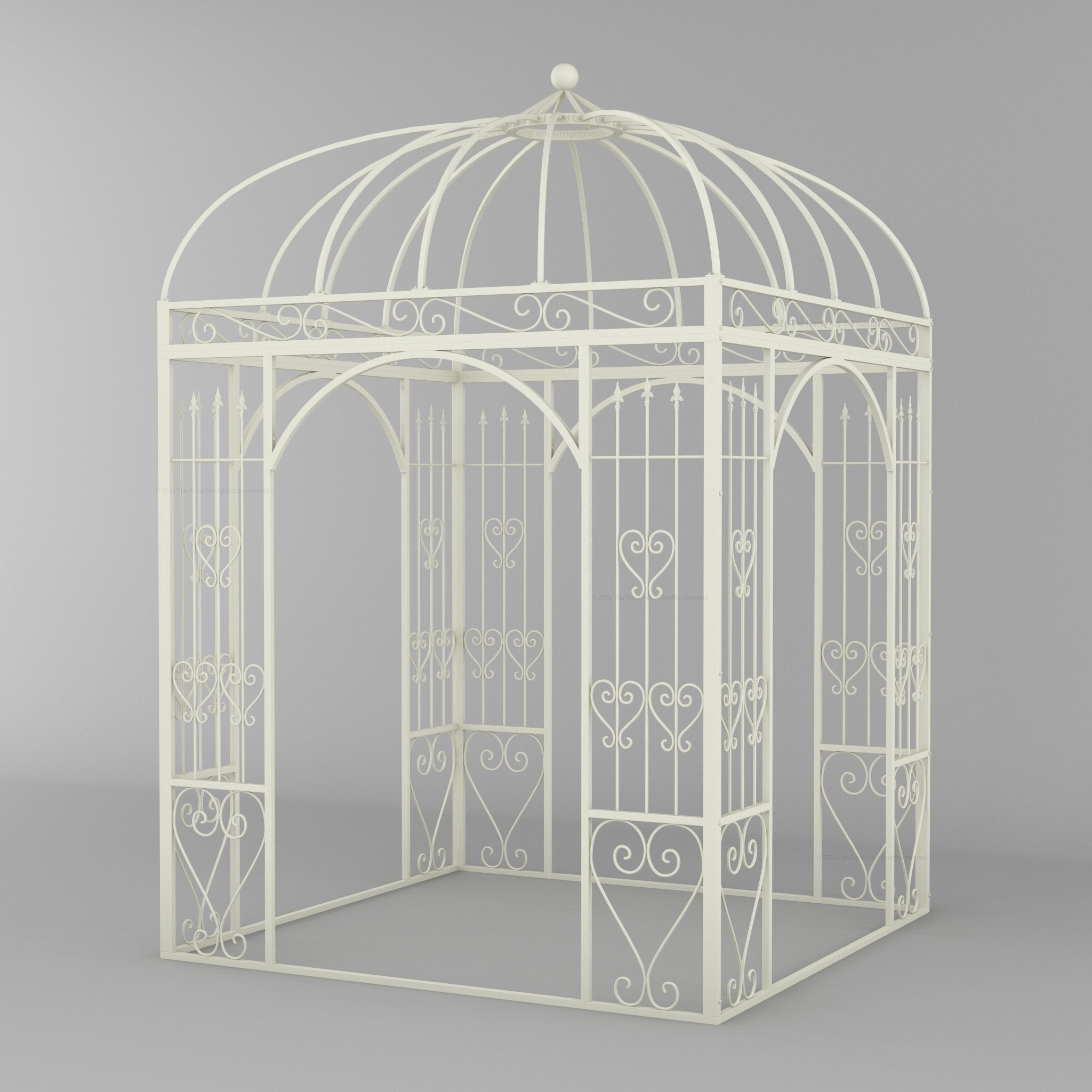Ojai Ornate Wrought Iron Garden Gazebo with Domed Roof