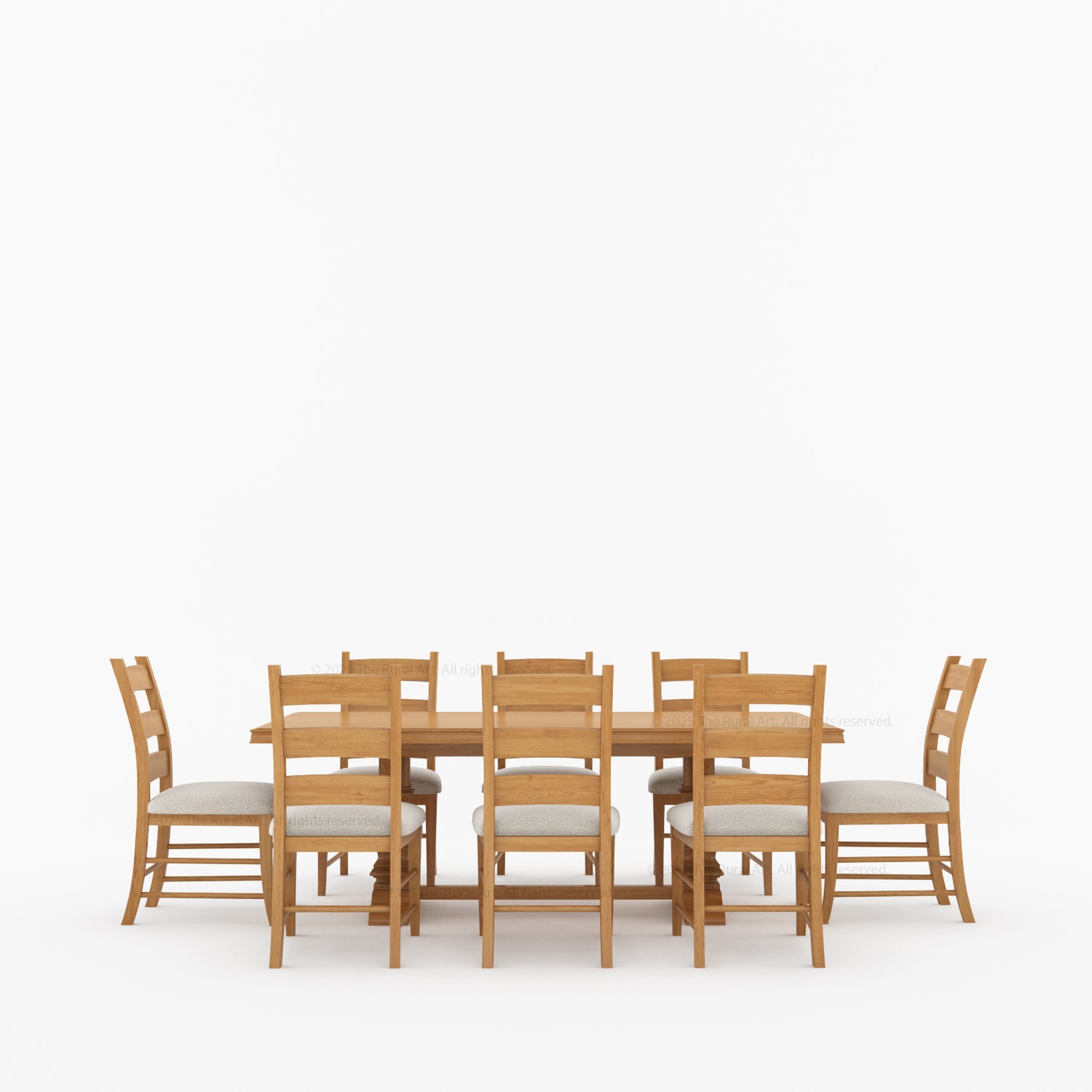 Goldfield Classic Solid Wood Dining Table &amp; Ladder Back Chair Set